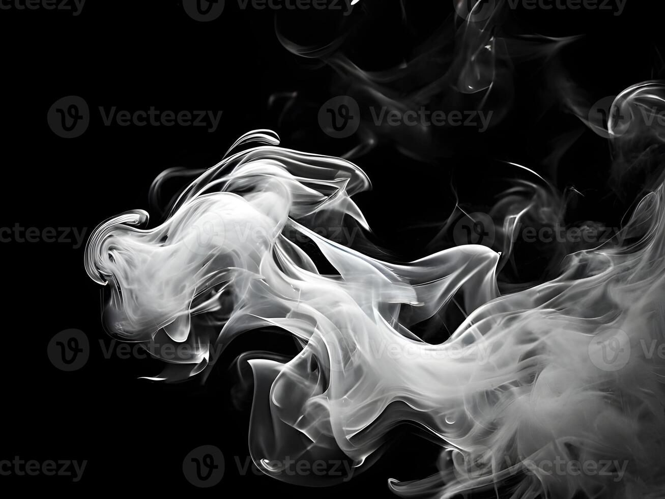 AI generated Smoke in a black background photo