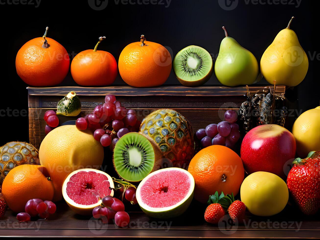 AI generated Different Types of Fresh Fruits photo