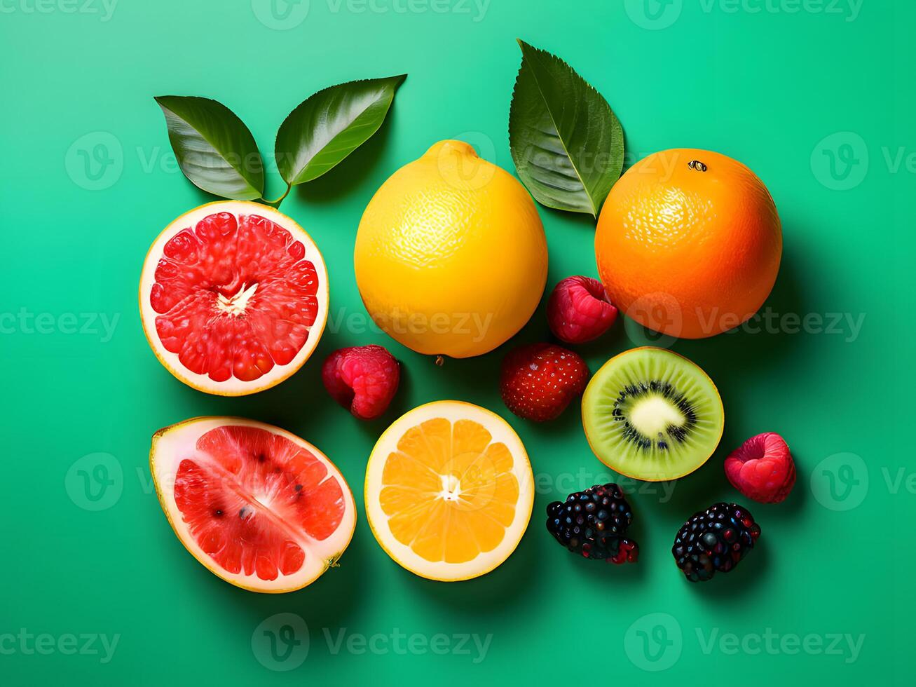 AI generated Different Types of Fresh Fruits photo