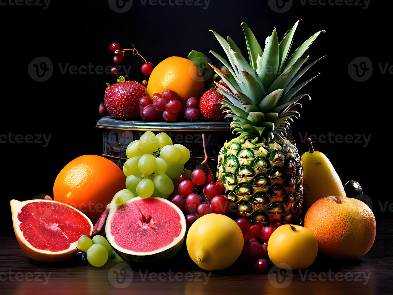 ai generado diferente tipos de Fresco frutas foto