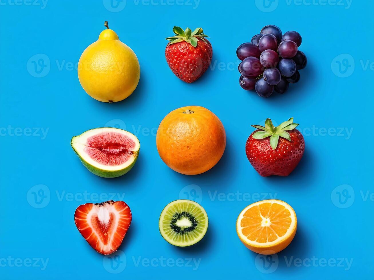 AI generated Different Types of Fresh Fruits photo