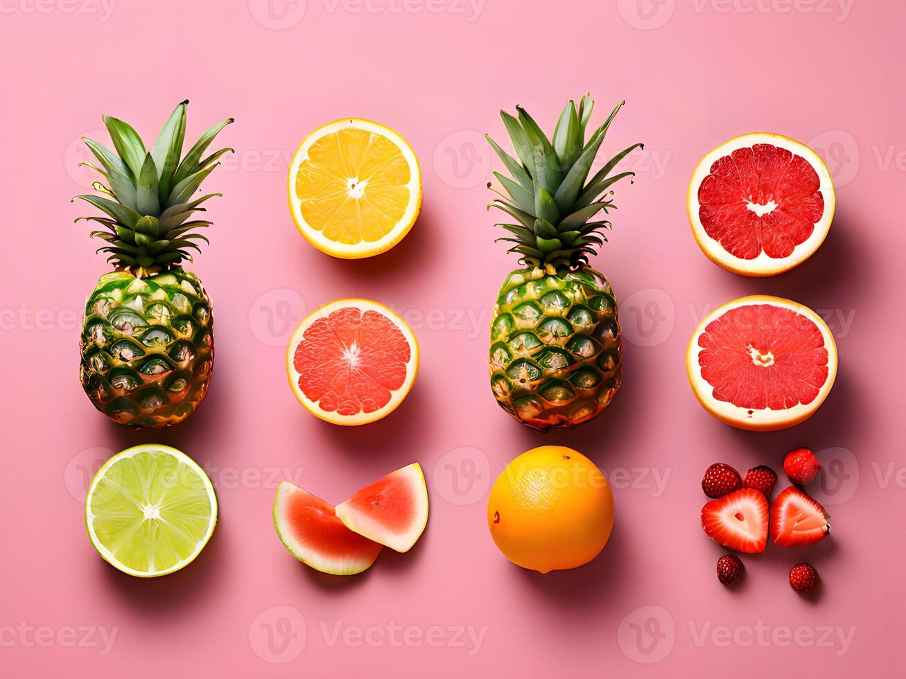 AI generated Different Types of Fresh Fruits photo