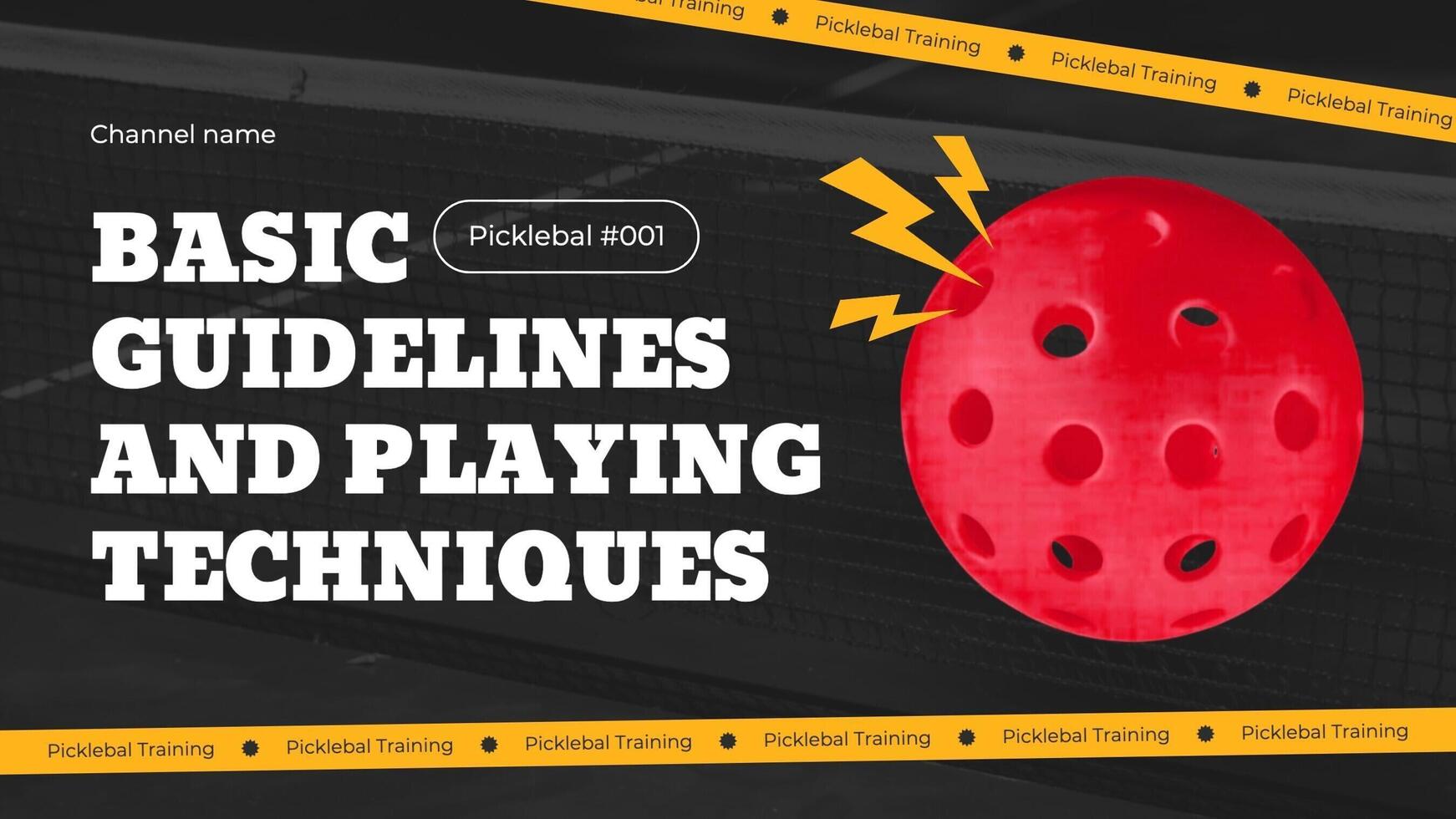 black yellow sporty pickleball youtube thumbnail template