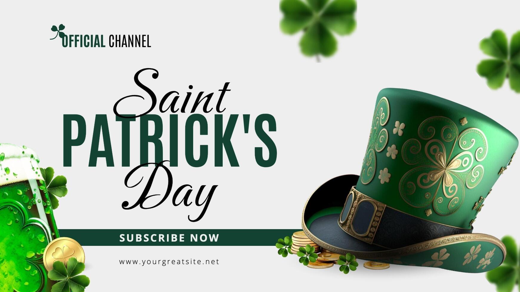 social media template saint patrick for youtube thumbnail