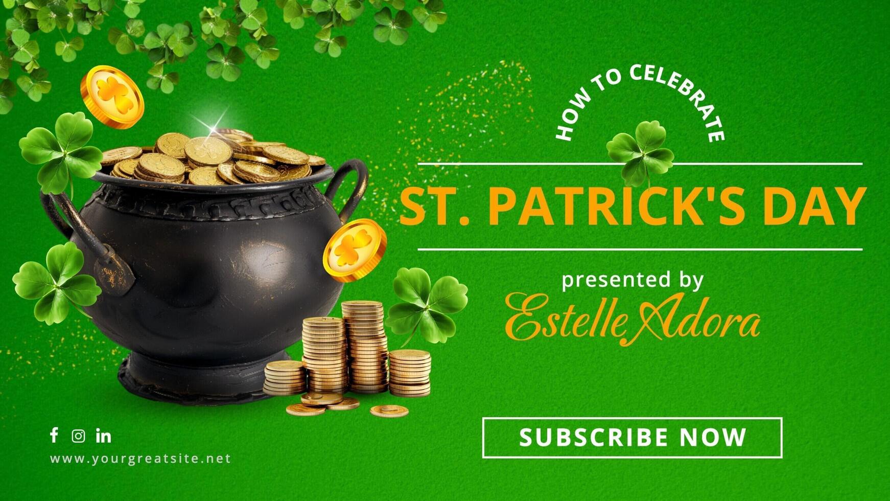 youtube thumbnail for saint patrick day template