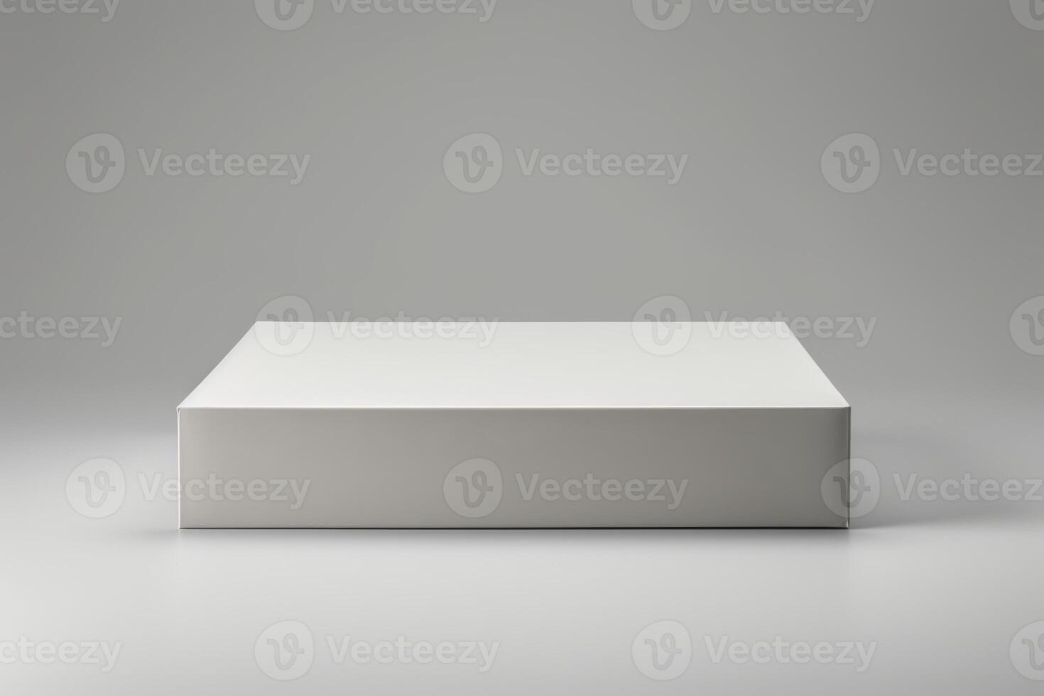 AI generated Clean and minimalistic box mock up on a plain gray surface. Generative AI photo