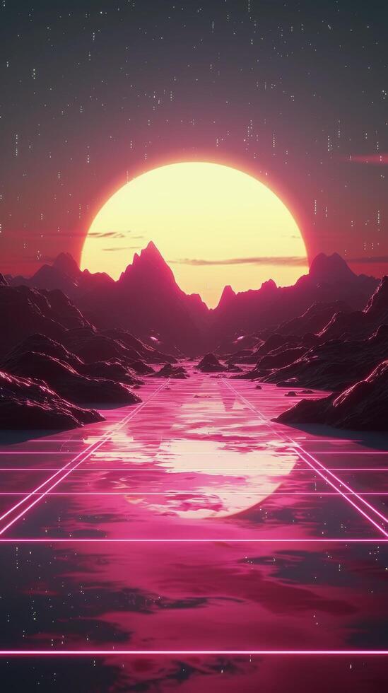 AI generated Sunset Over Water photo