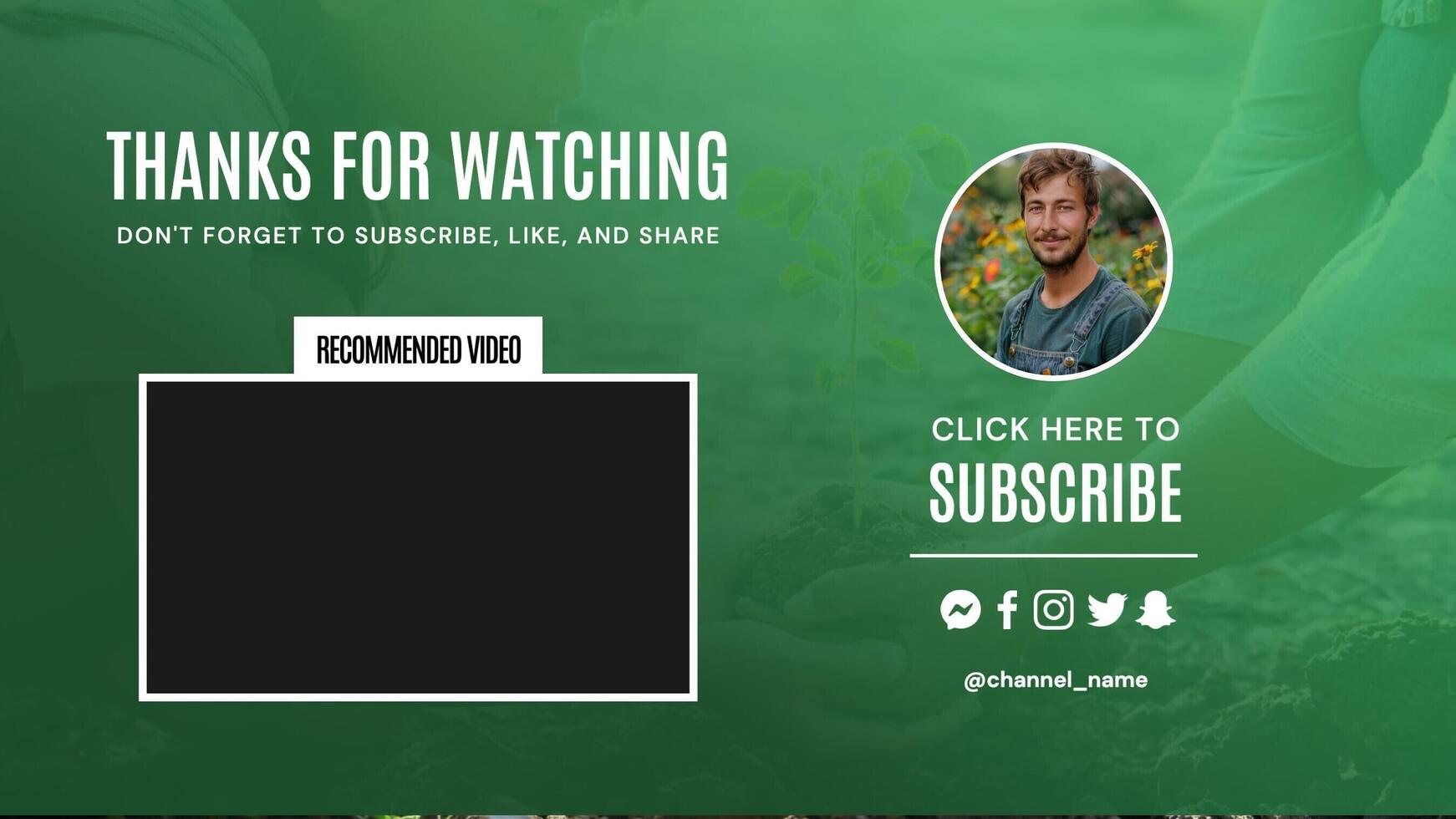 Earth Day Youtube End Card template