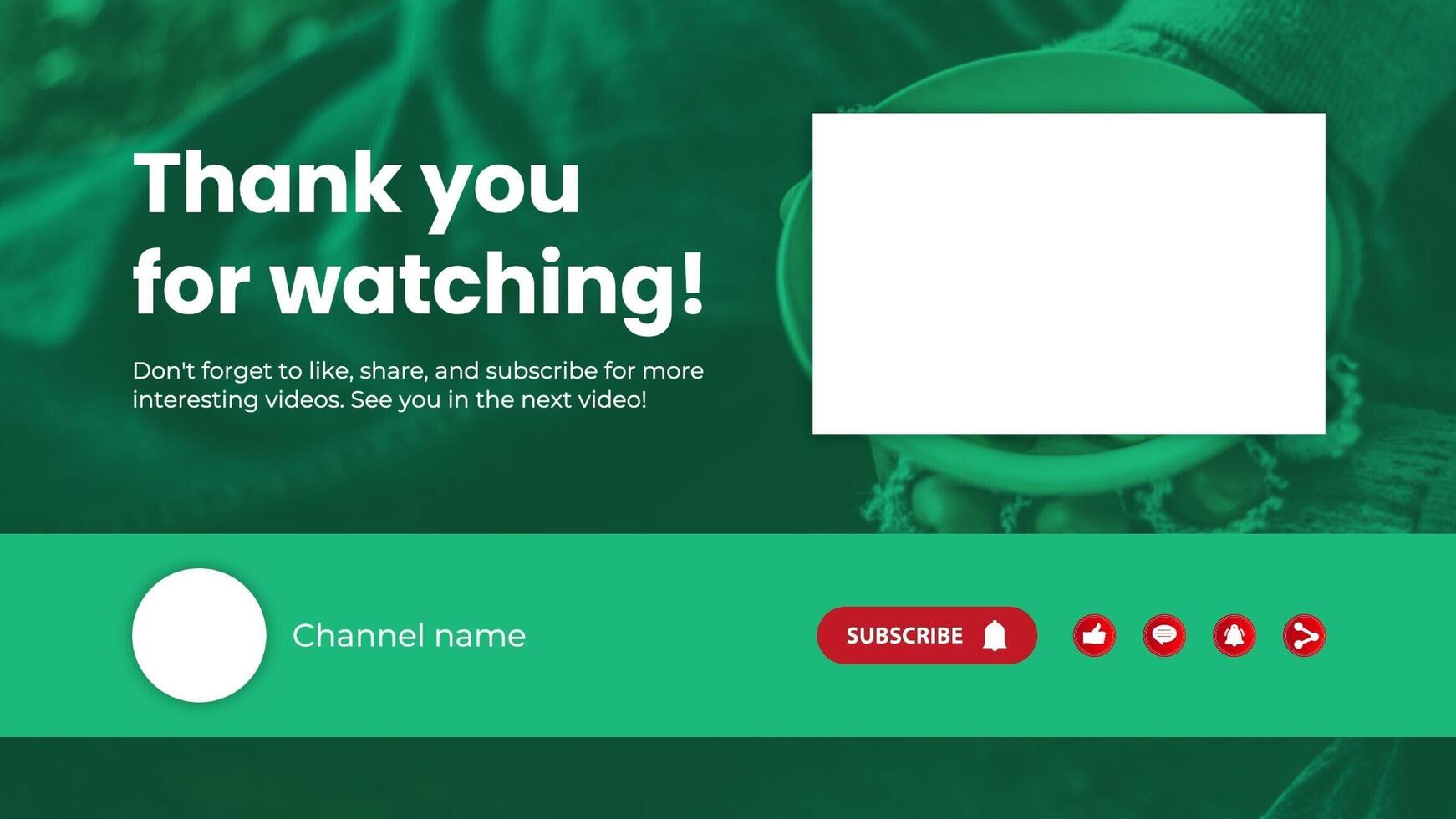 green modern youtube thumbnail endcard template