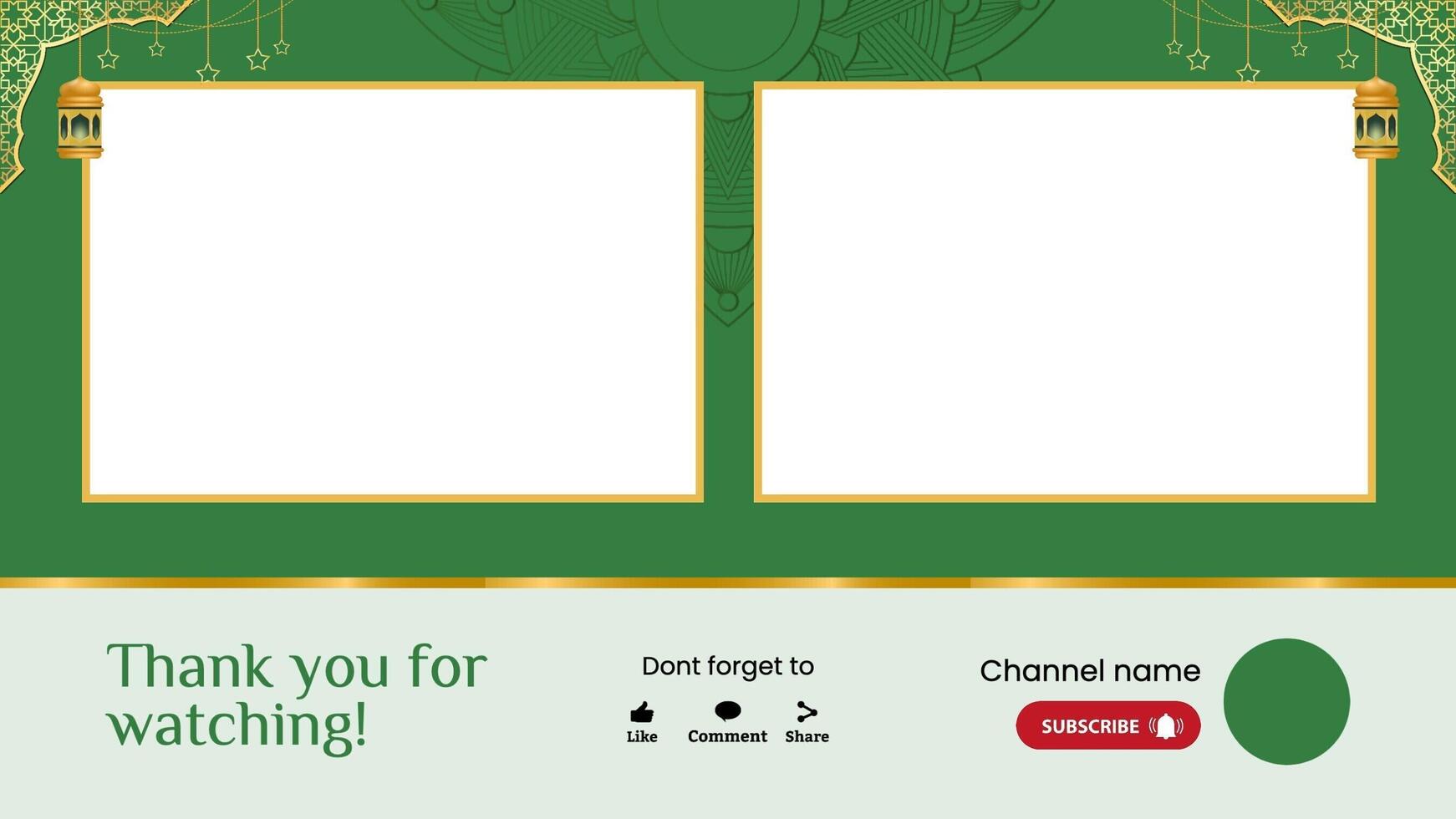 green islamic youtube thumbnail endcard template