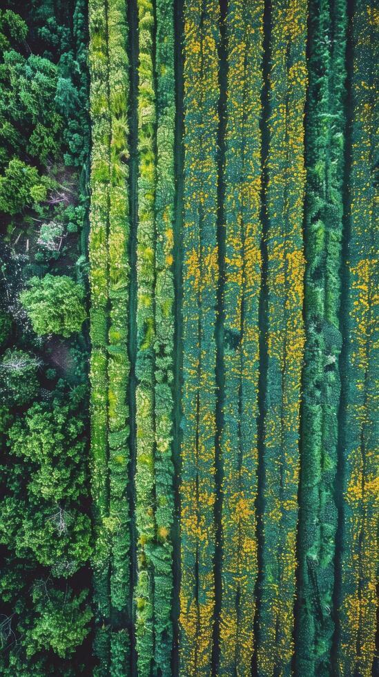 AI generated Winding Road Through Lush Green Field photo