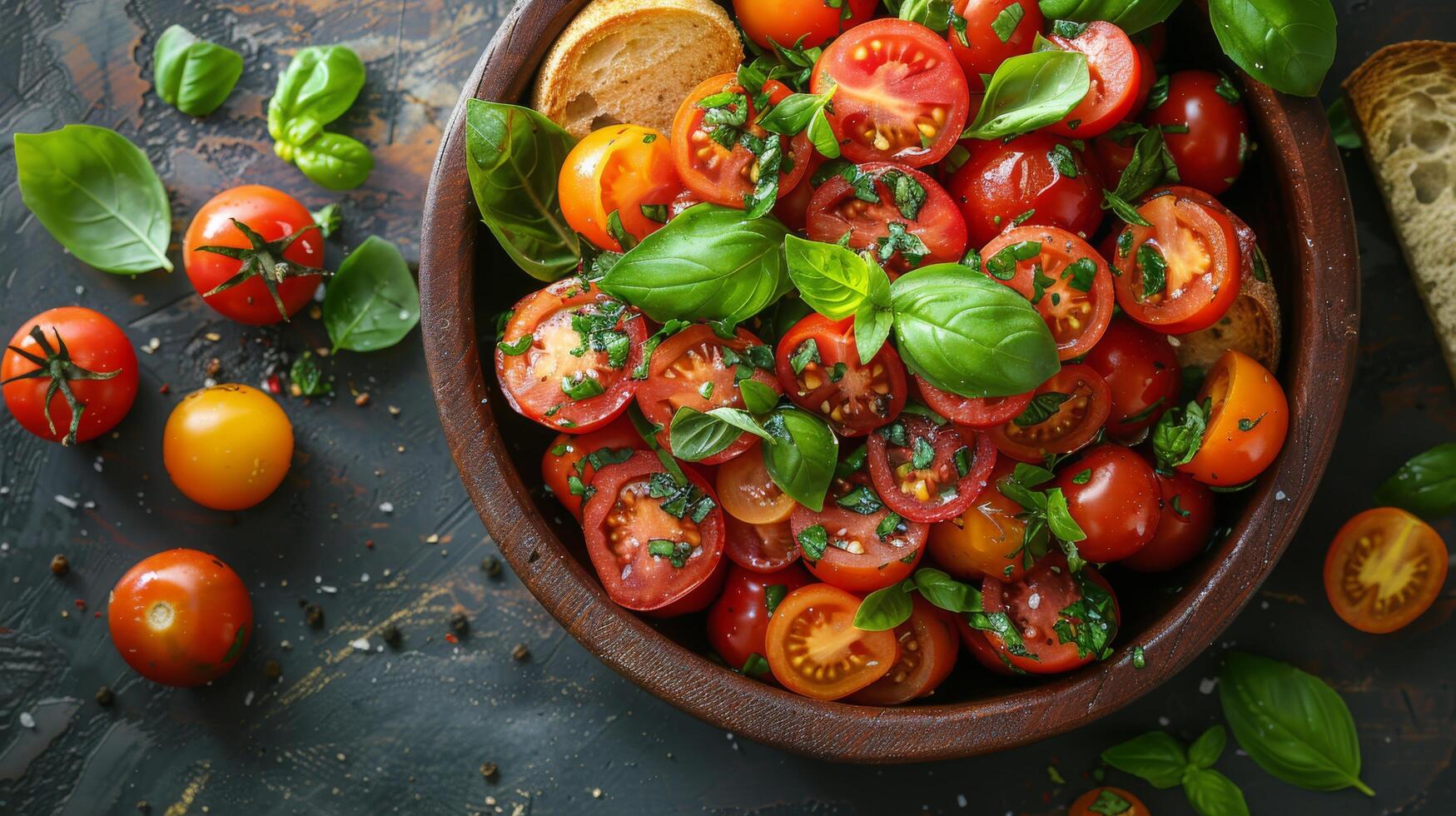AI generated Nutritious Bowl With Spinach, Tomatoes, and Tofu photo