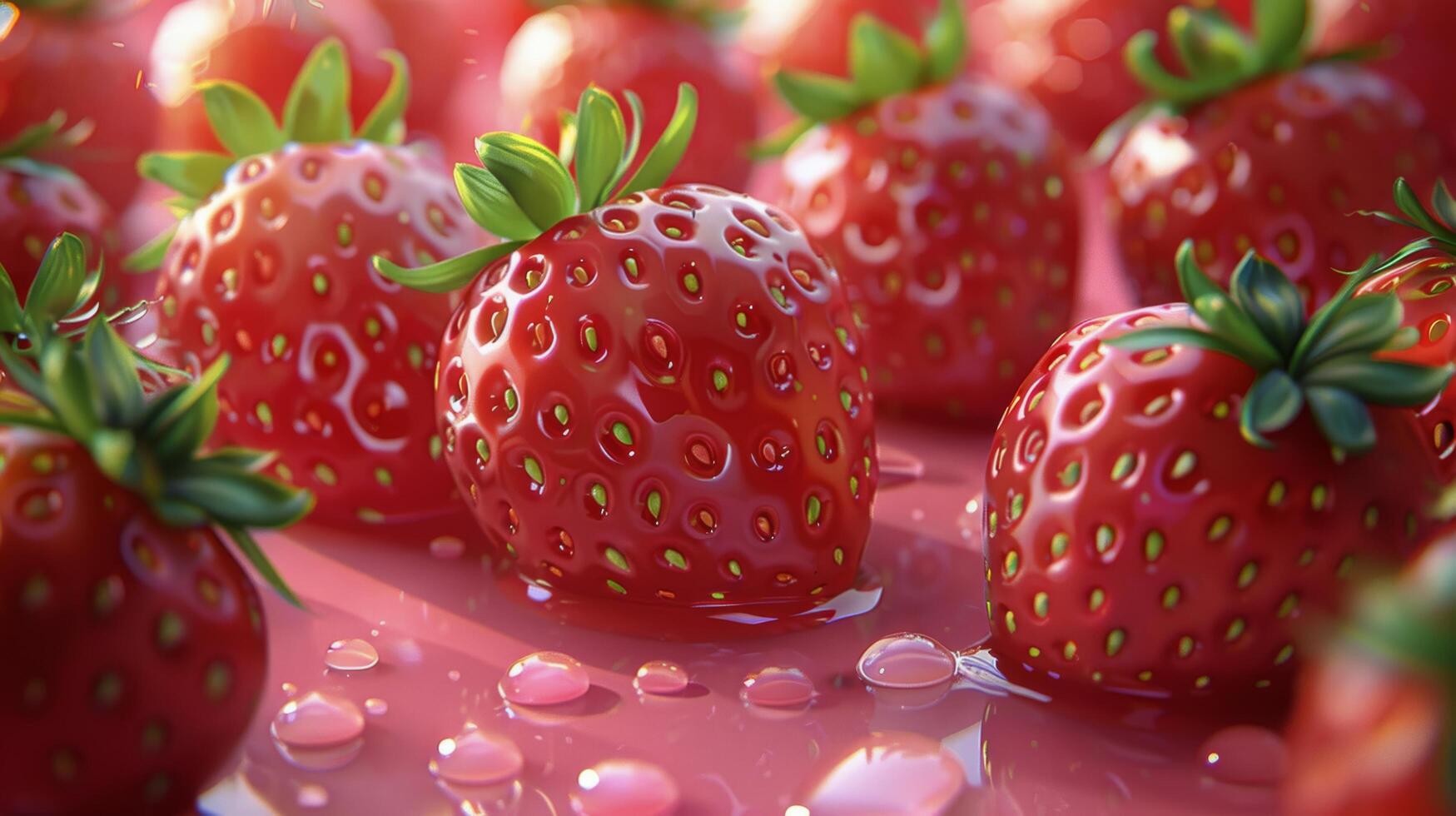 AI generated Close Up of a Group of Strawberries photo