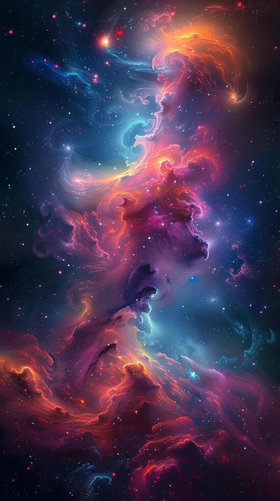 AI generated Colorful Space Filled With Stars and Clouds photo