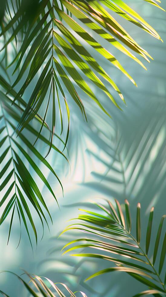 AI generated Green Leaves on Black Background photo