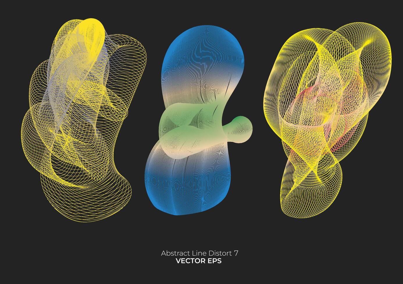 Abstract Line pack 7 Gradients distord vector