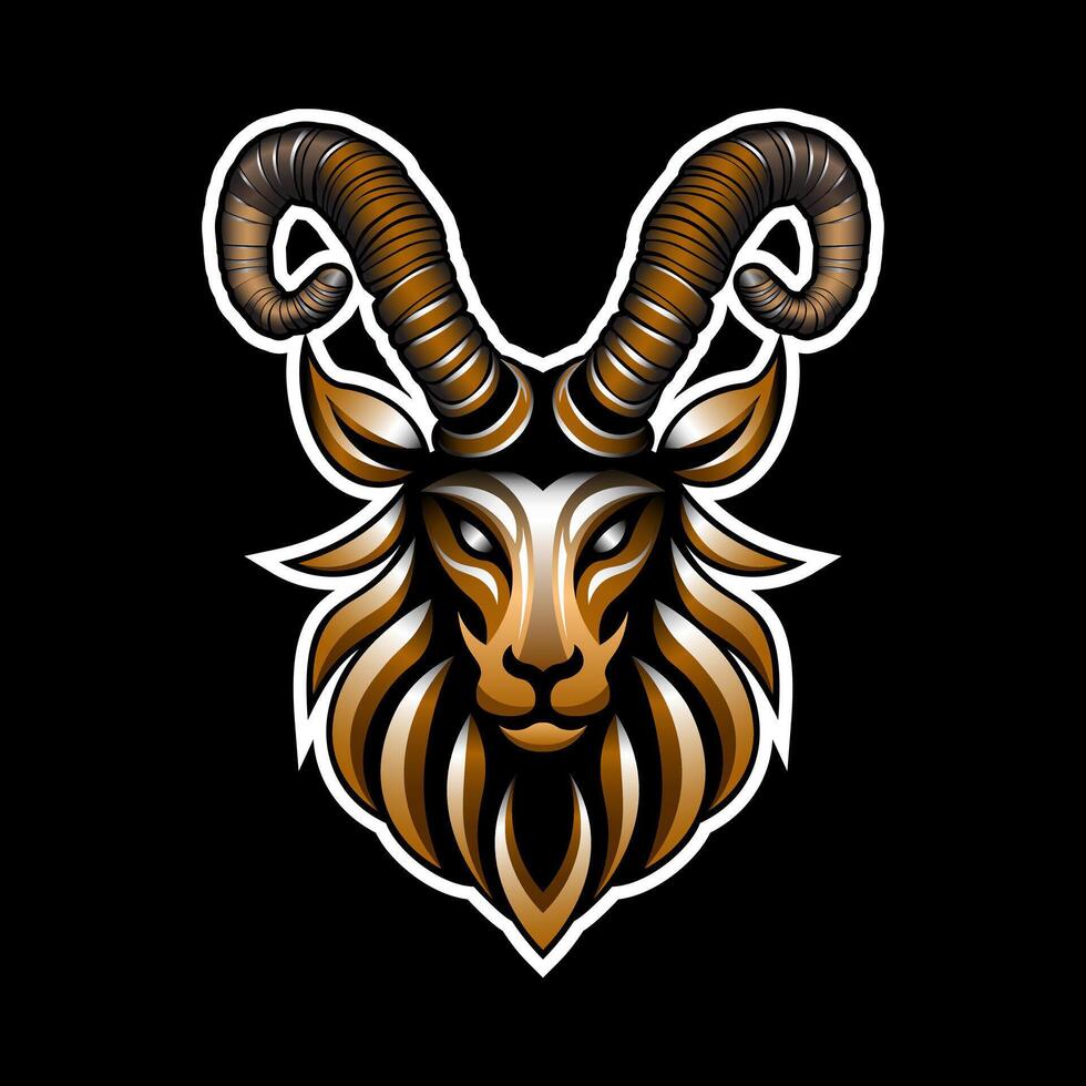 Goat Head Logo Art Vector Illustration