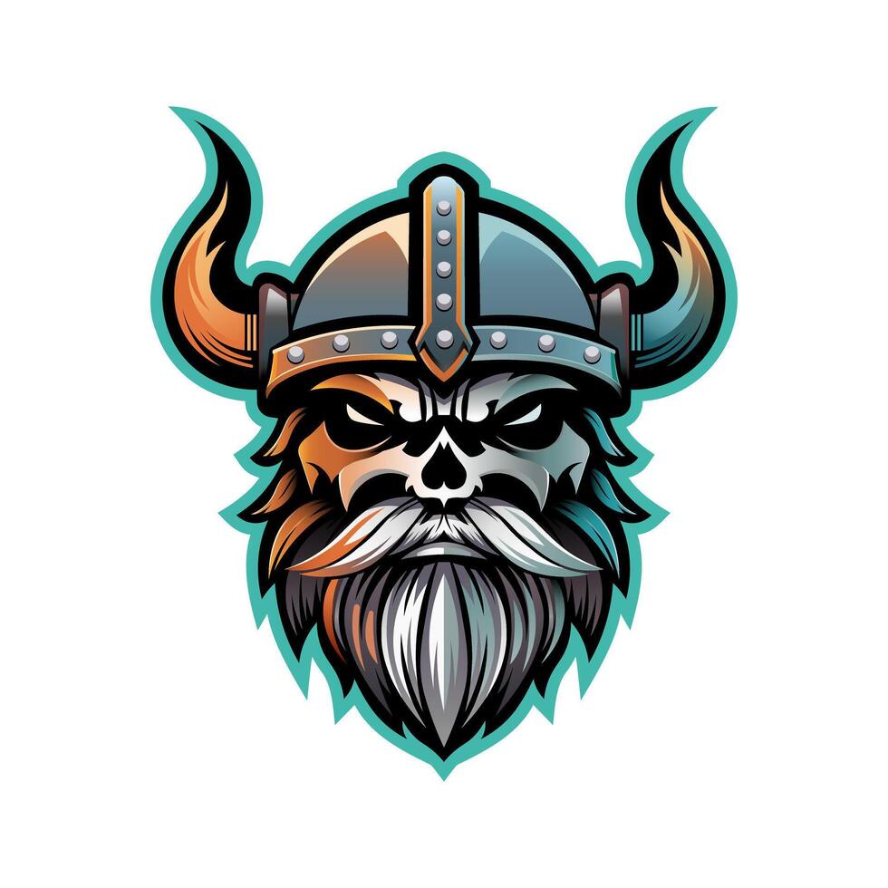 Viking Skull Logo Vector Illustration