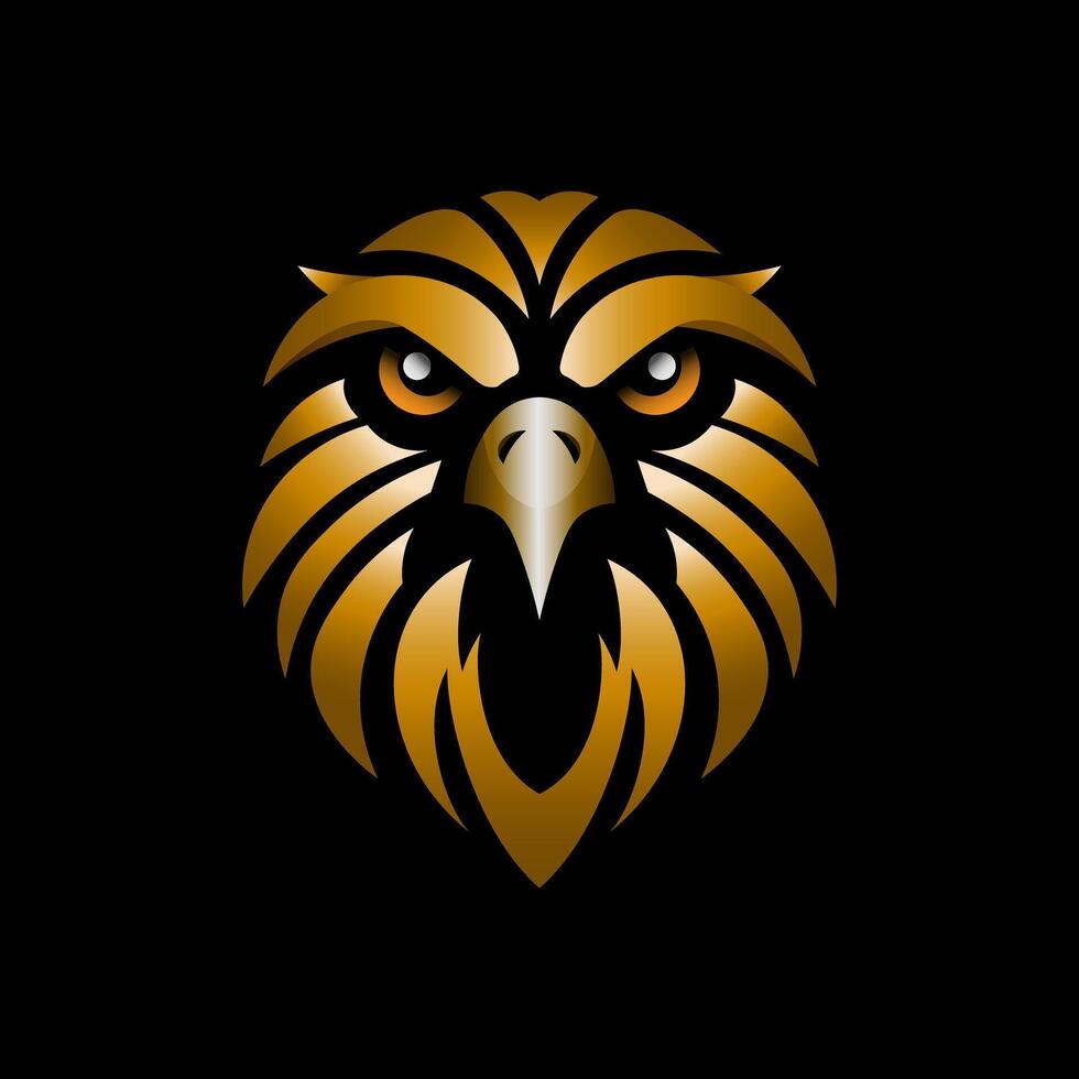Gold Eagle Logo Art Vector Illustration