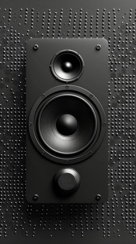 AI generated Close Up of Wall-Mounted Speaker photo