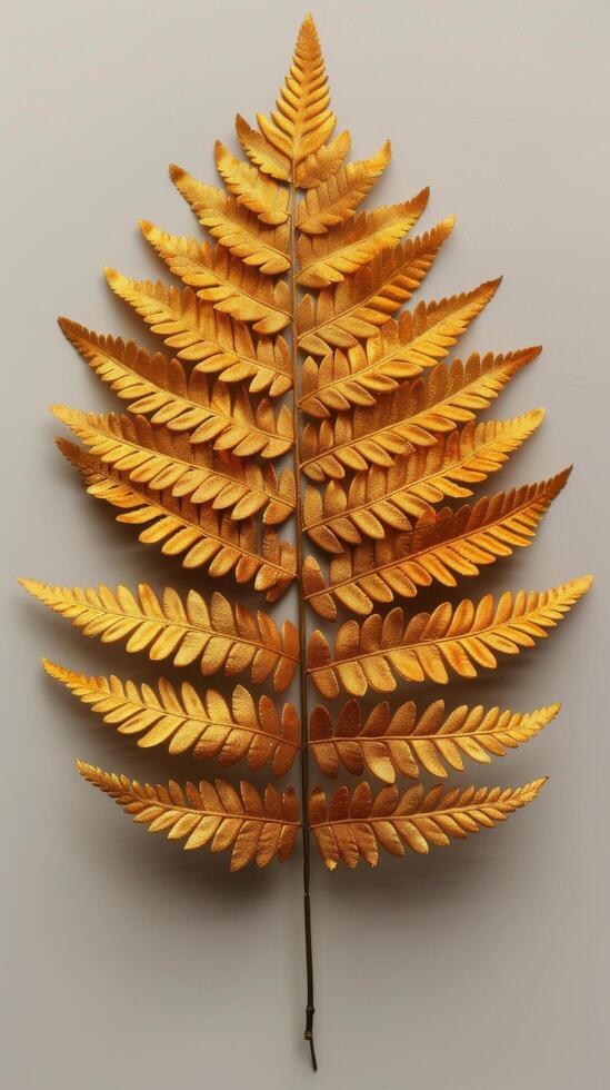 AI generated Hanging Golden Leaf on Wall photo