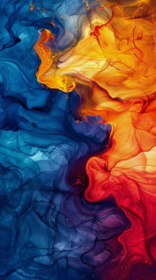 AI generated Vibrant Colorful Substance Dissolving in Water photo