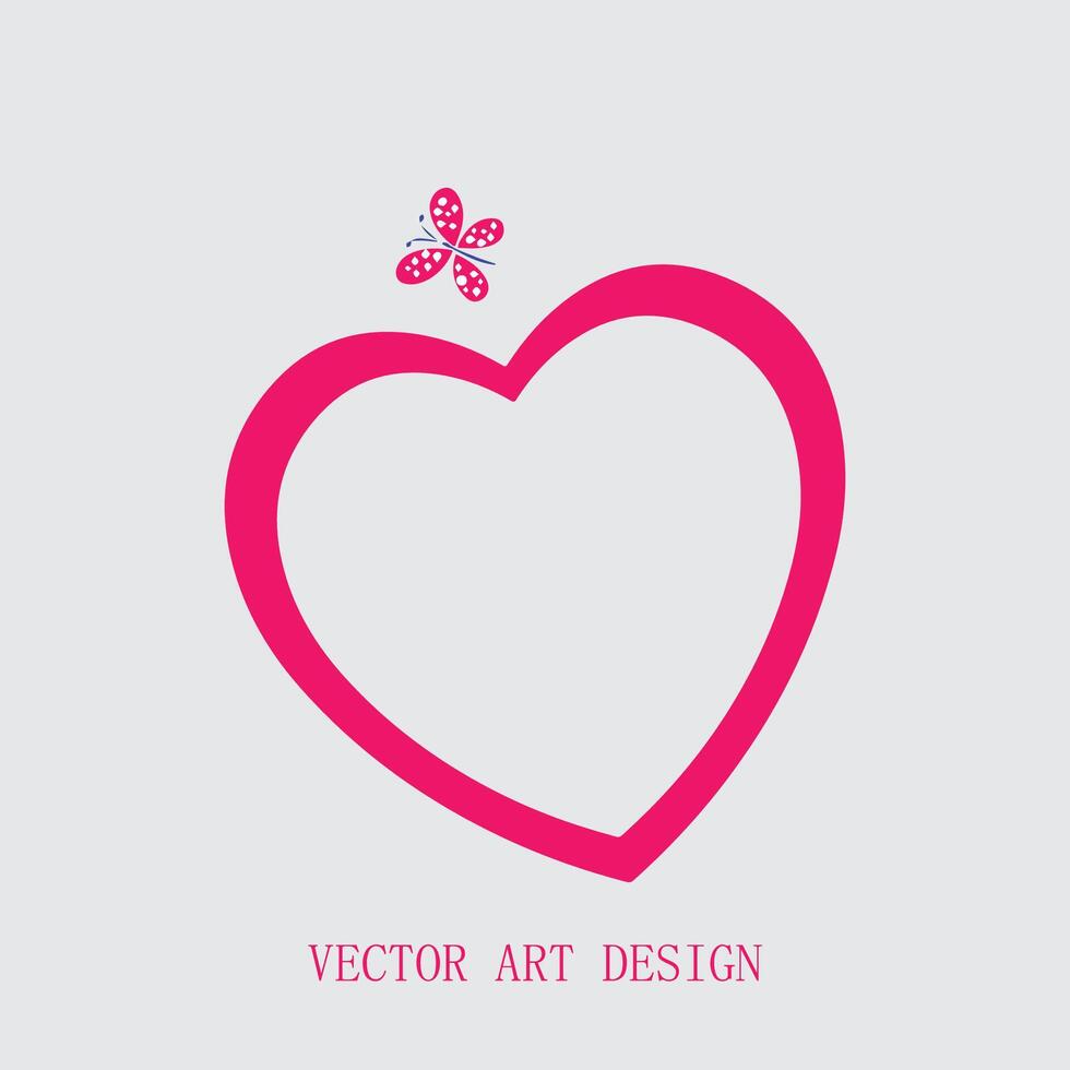 illustration of a pink heart with ornament vector