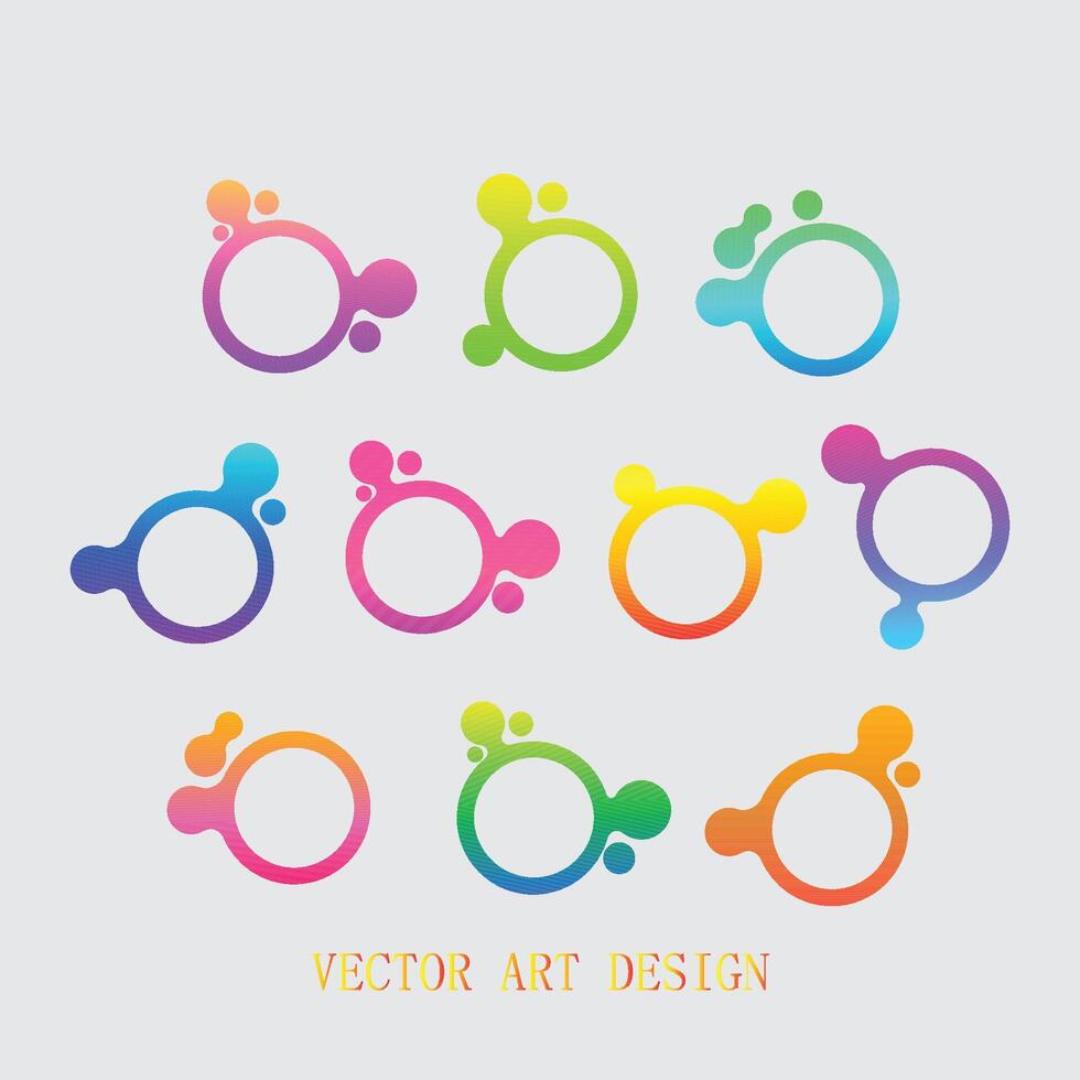 set of colorful buttons vector