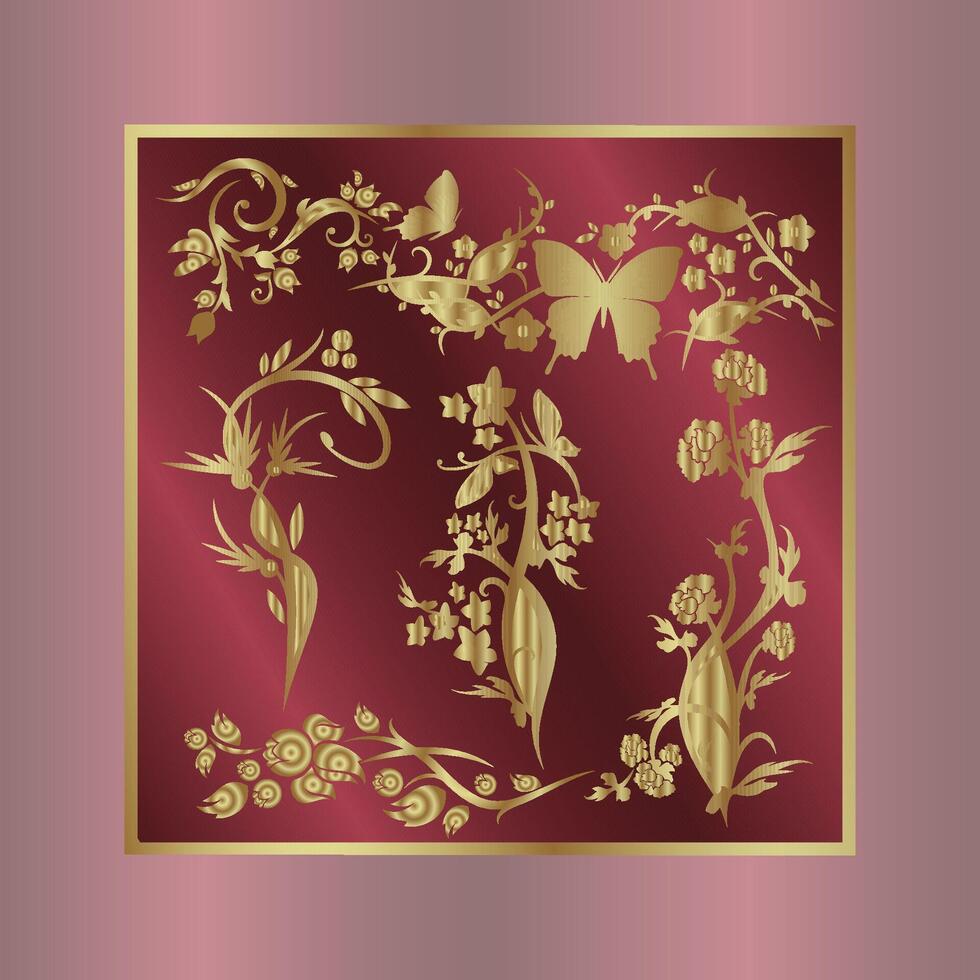 background with ornament and flowers vector