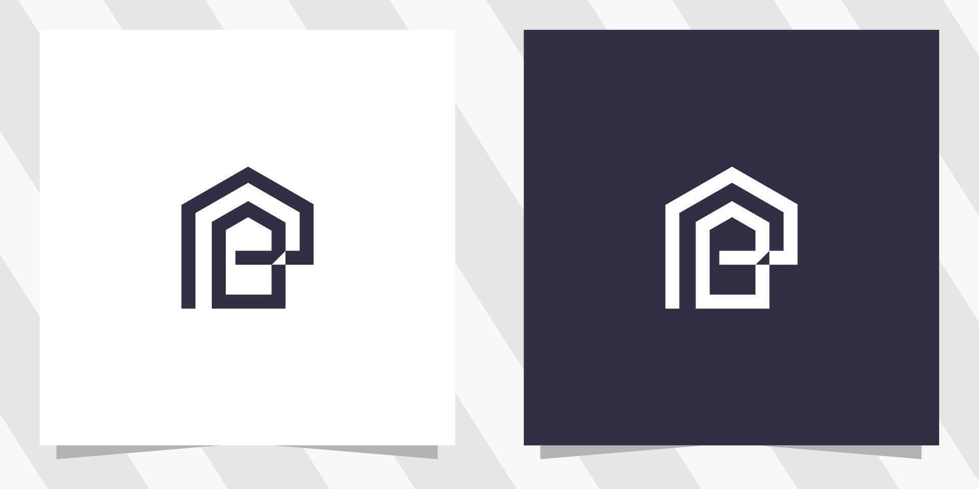 letra pb bp con hogar logo diseño vector
