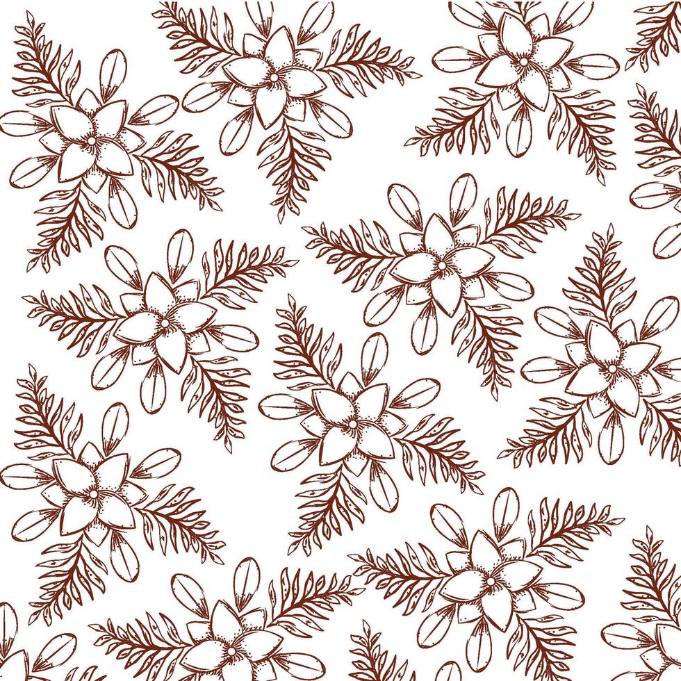 Flowers sketch pattern background Wallpaper Vector illustration