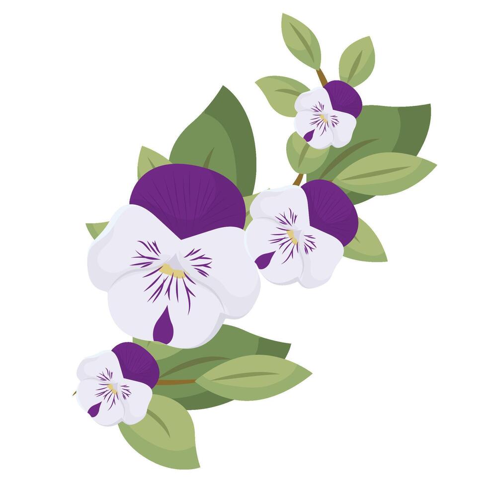 Colored flowers Spring season Vector illustration