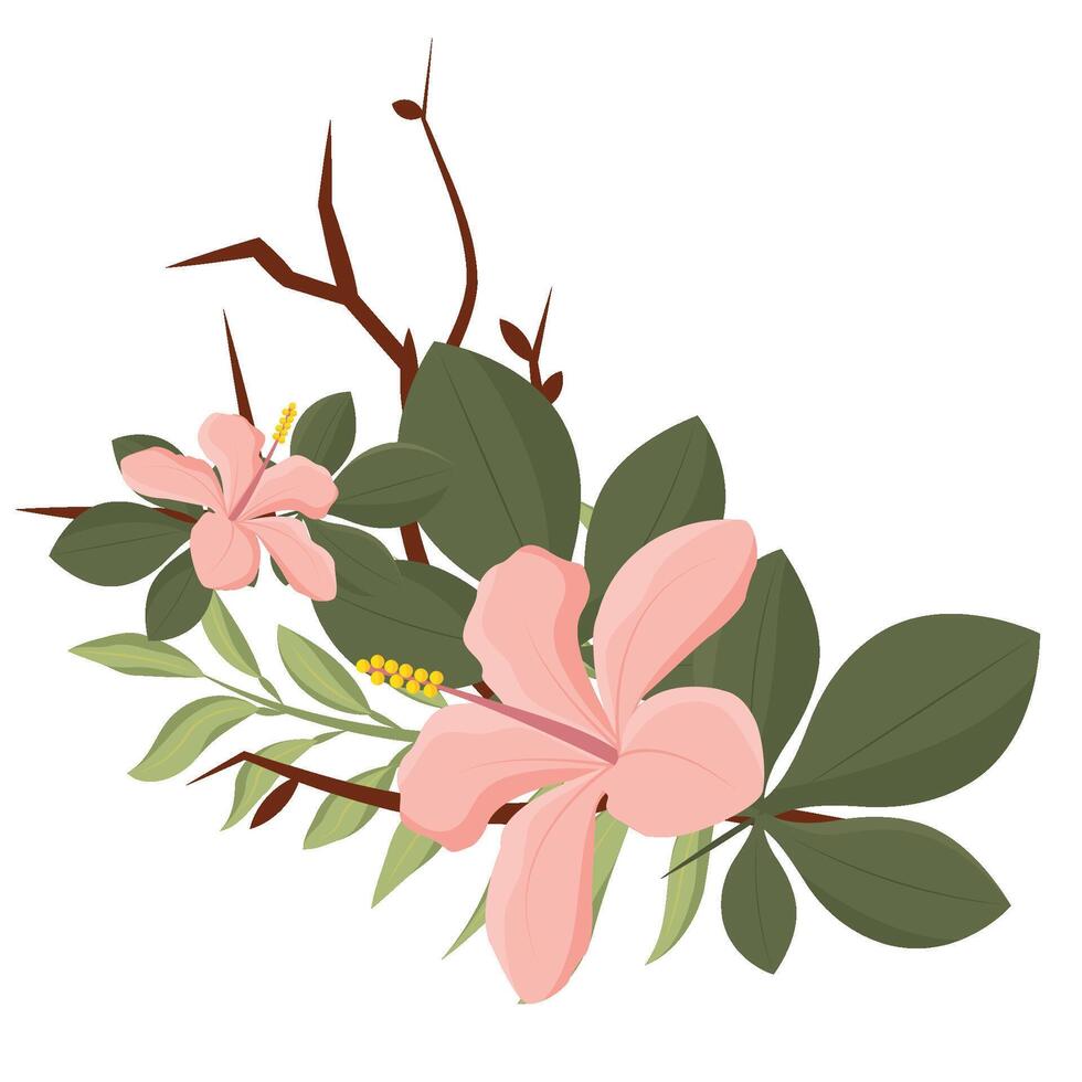 Colored flowers Spring season Vector illustration