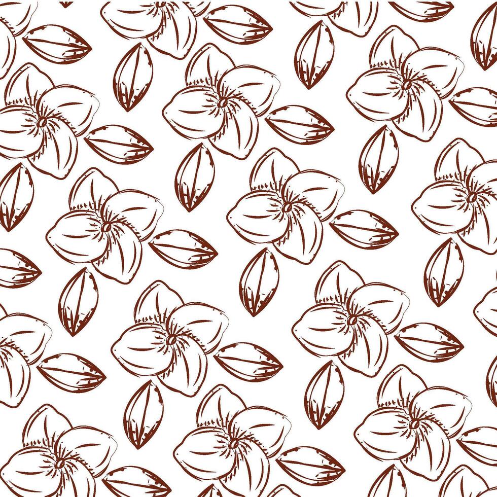 Flowers sketch pattern background Wallpaper Vector illustration