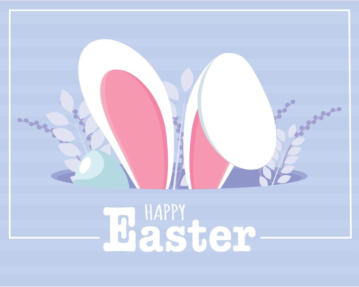 Happy easter card Bunny ears Vector illustration