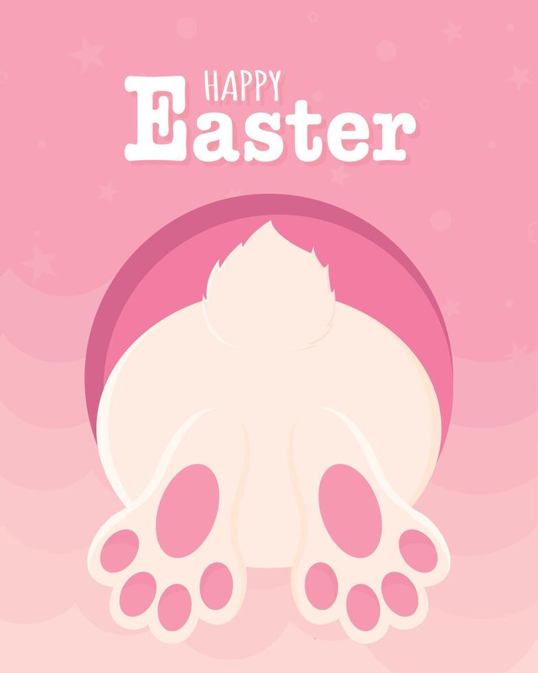 Happy easter card Cute bunny Vector illustration