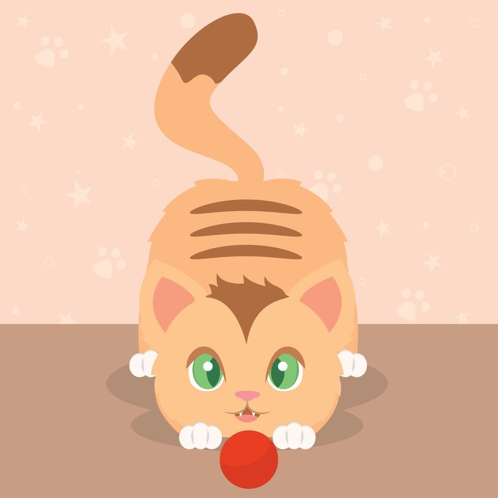 Cute cat cartoon kawaii Vector illustration