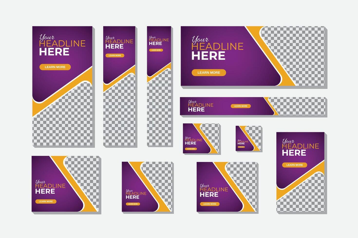 Creative and Modern simple shape use, web banners of standard size with a place for photos vector