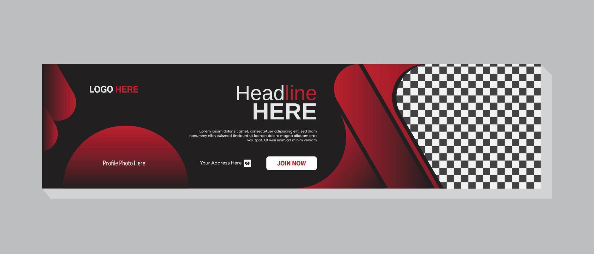 Corporate social media banner design for creative approach to marketing vector