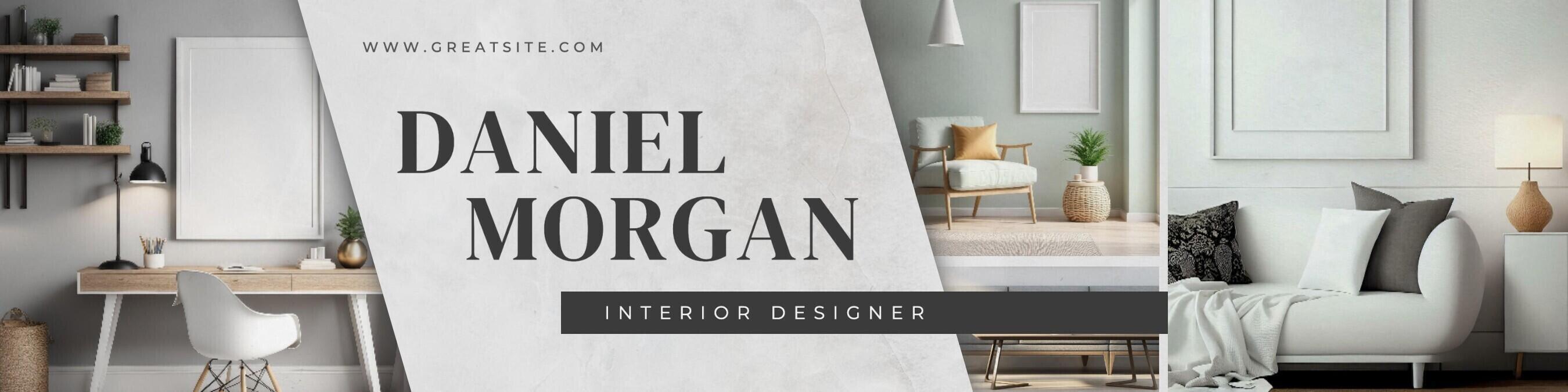 Gray Minimalist Interior Designer Linkedin Banner template