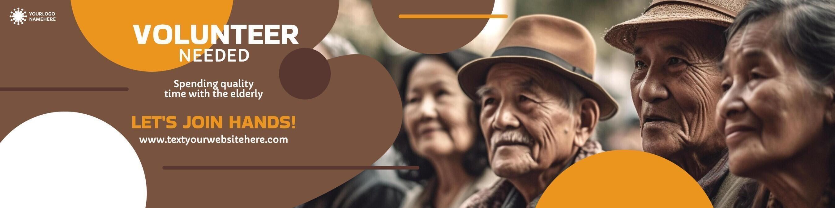 Caring For Elders Volunteer Linkedin Banner template