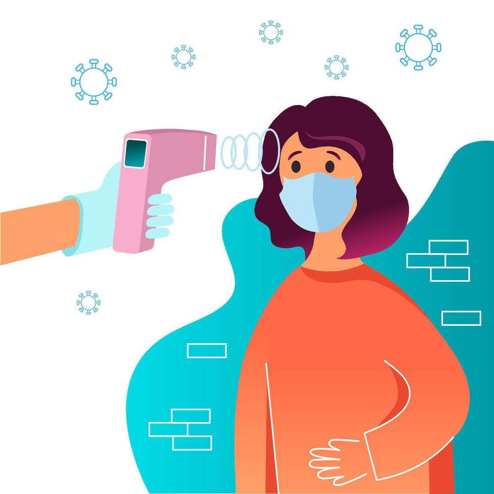 Control of body temperature during the coronavirus pandemic. vector