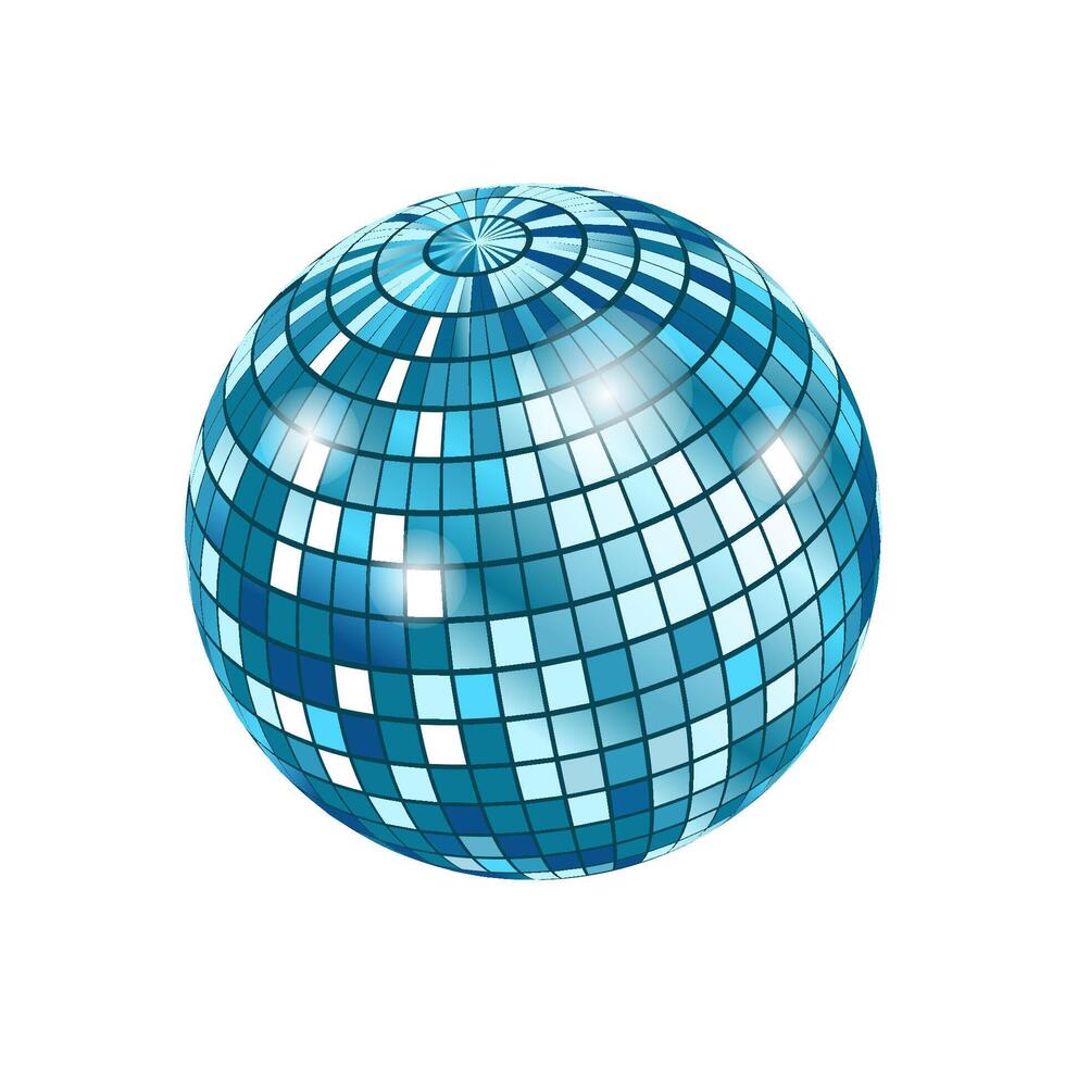 Disco ball. Vector illustration. Mirror ball for a party on a white background.
