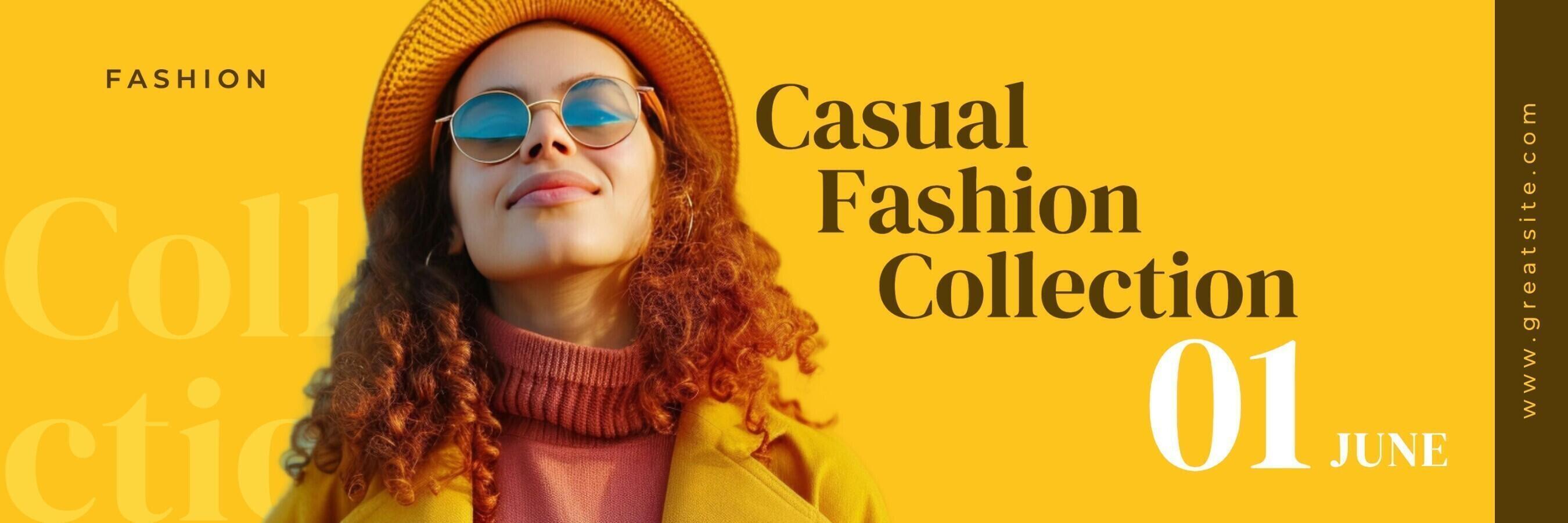 Yellow Minimalist Fashion Collection Twitter Banner template