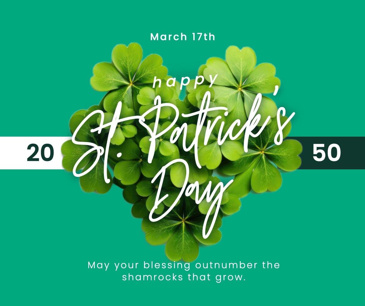 Green Minimalist St Patrick's Day Facebook Post template