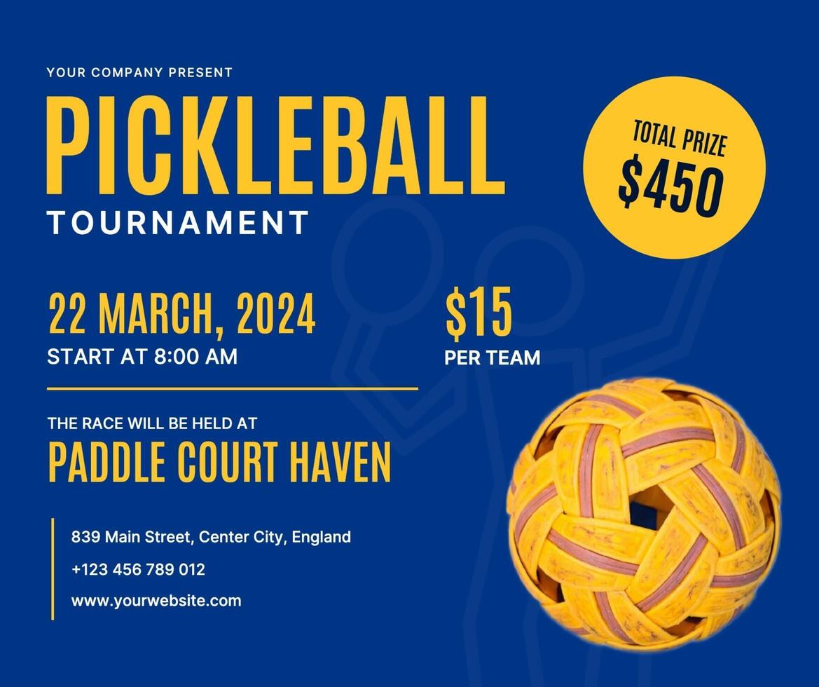 Pickleball Tournament Facebook Post template