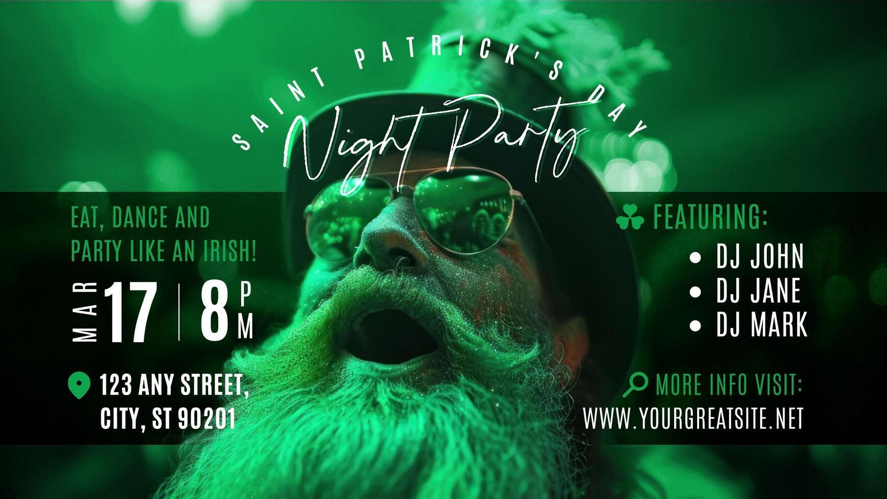 St. Patrick's Day Night Party Template for Twitter Post