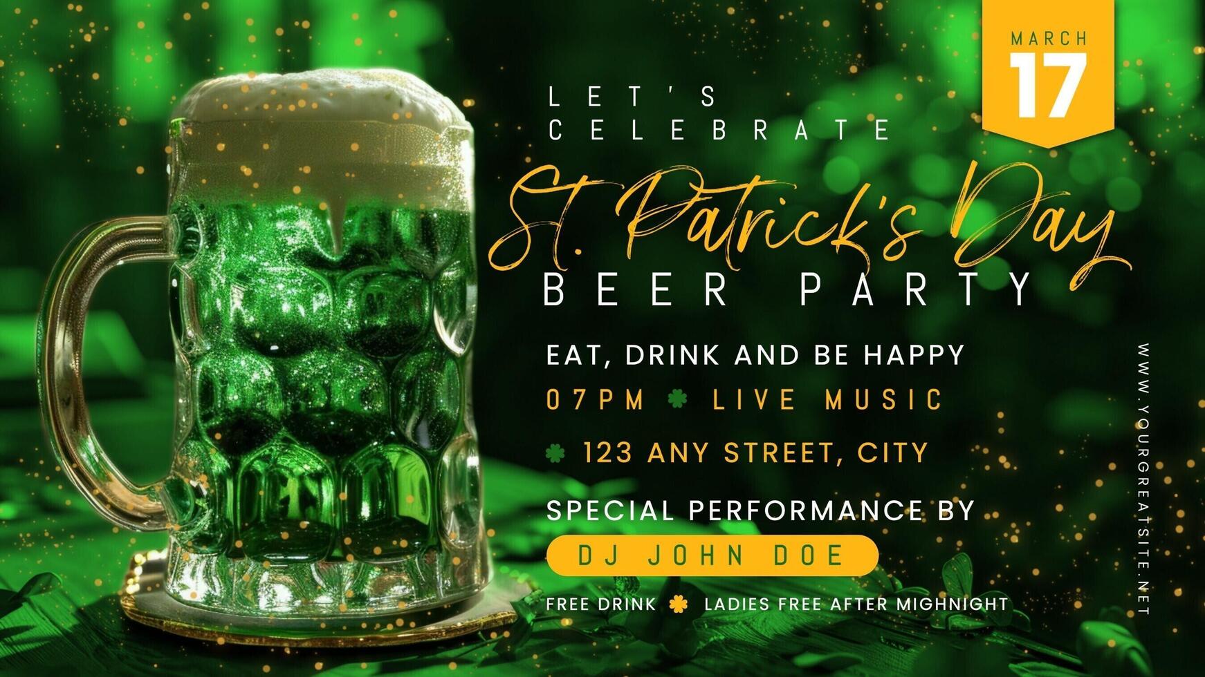 St. Patrick's Day Beer Party Template for Twitter Post