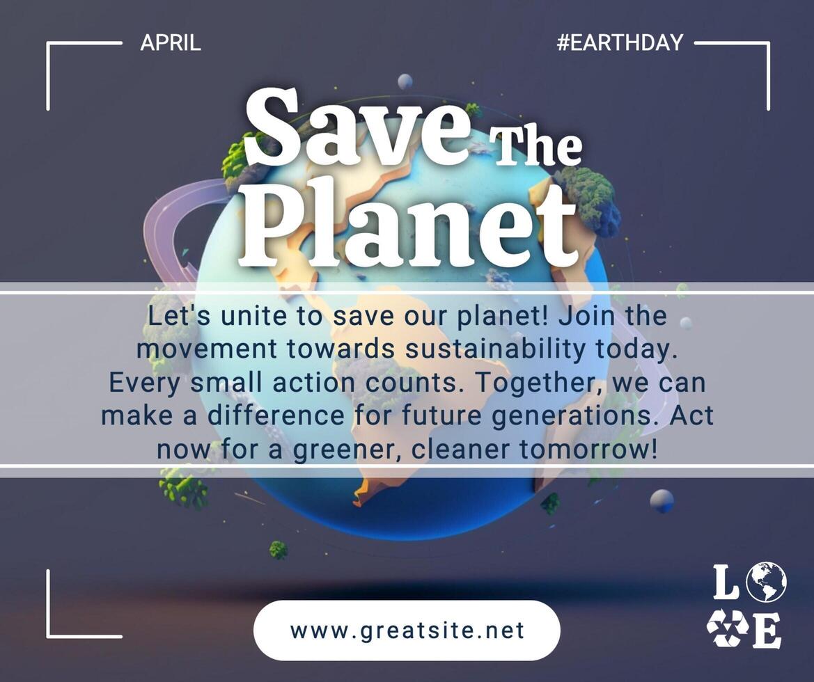Earth Day Facebook Post template