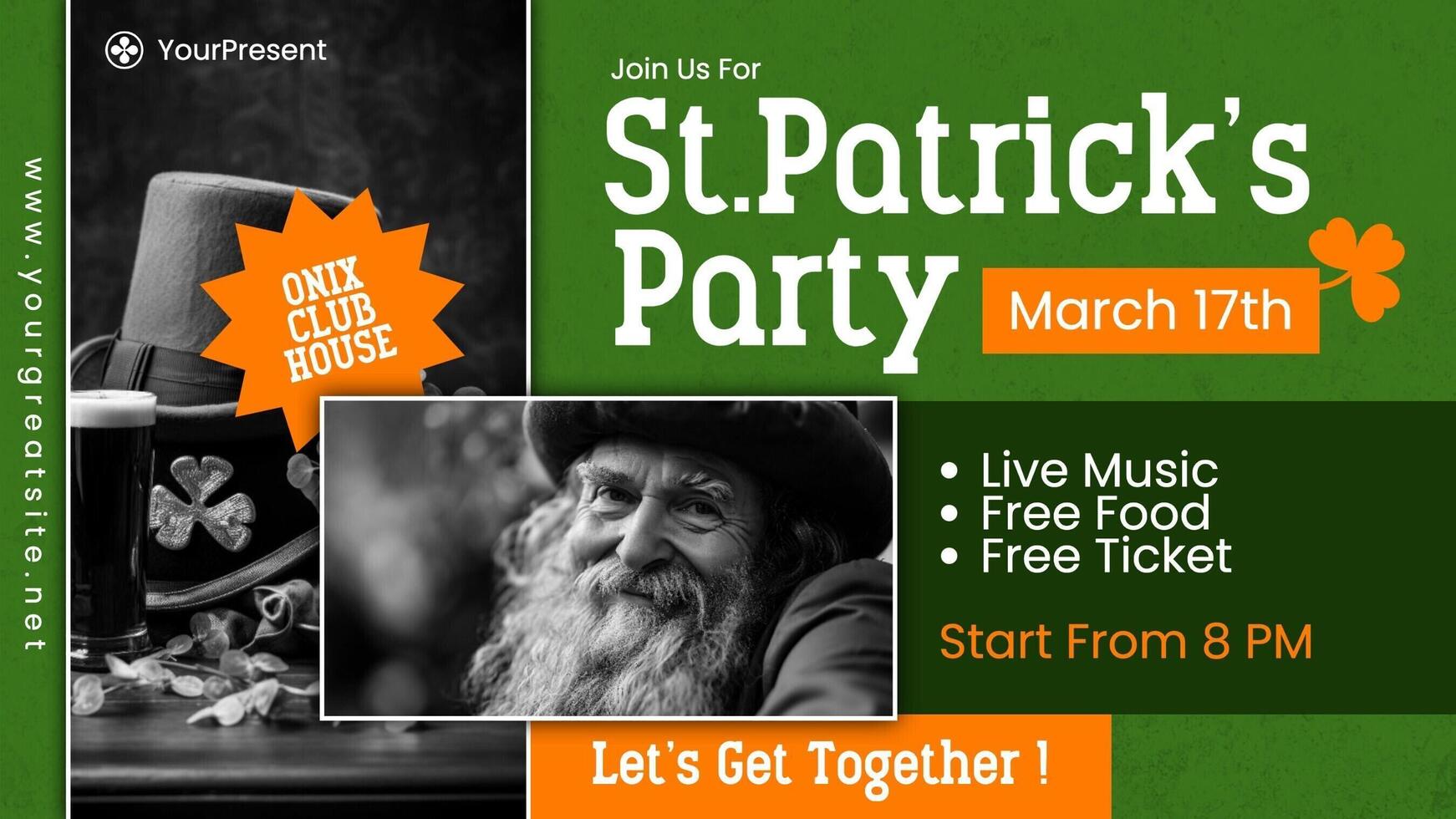 Saint Patricks Party Twitter Post template